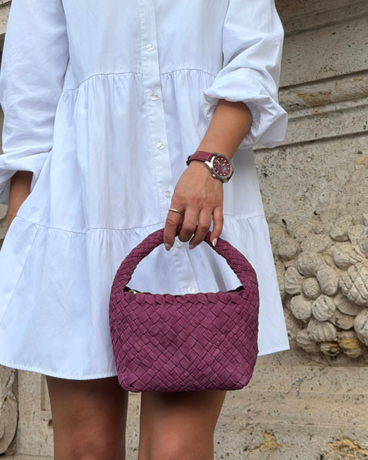 Handwoven Nubuck Bag 4507 Bordeaux