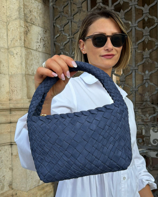 Handwoven Nubuck Bag 4507 Navy