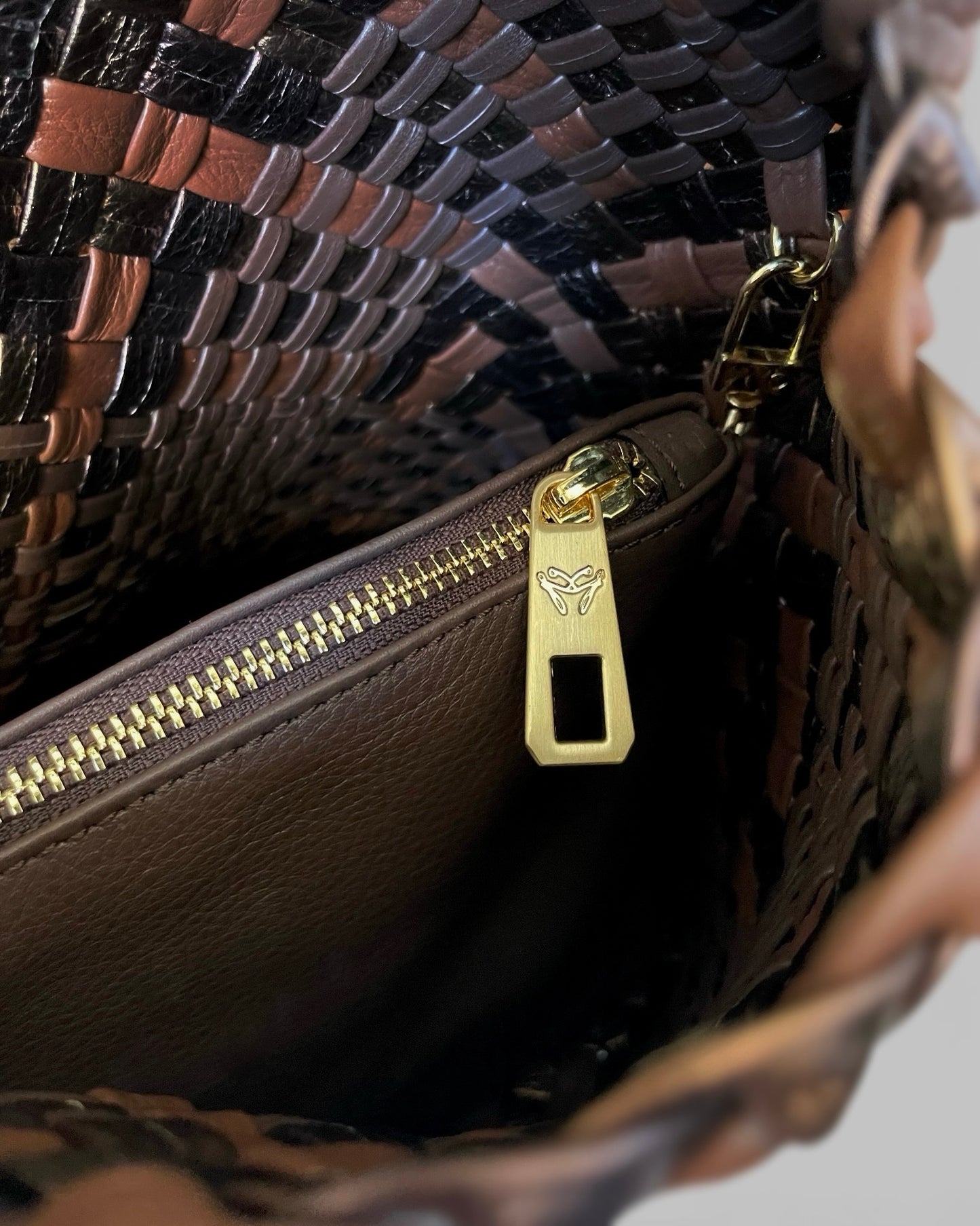 Handgewebte Tasche 4296 Schoko-Mix