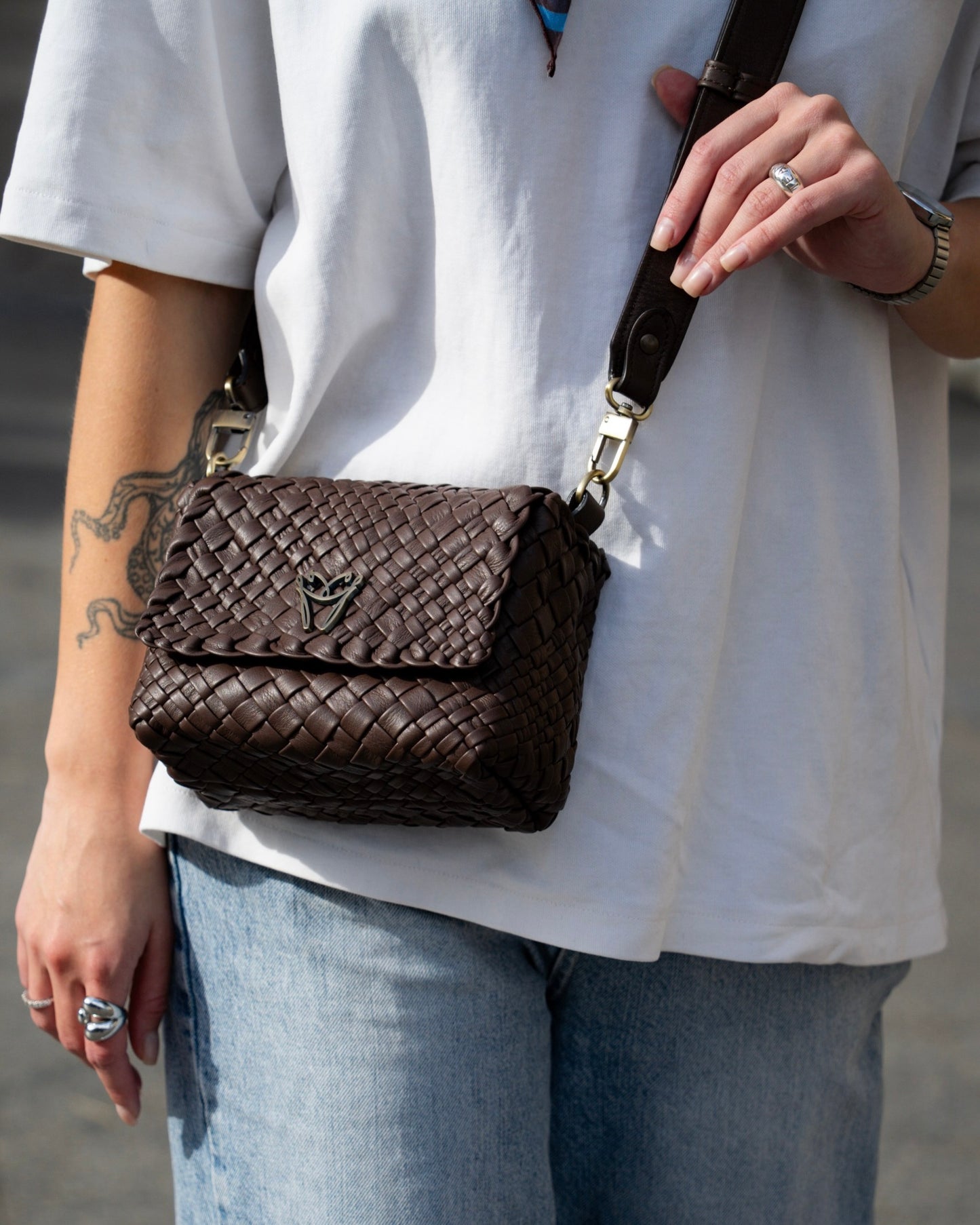 Handgewebte Tasche 5102 Moor