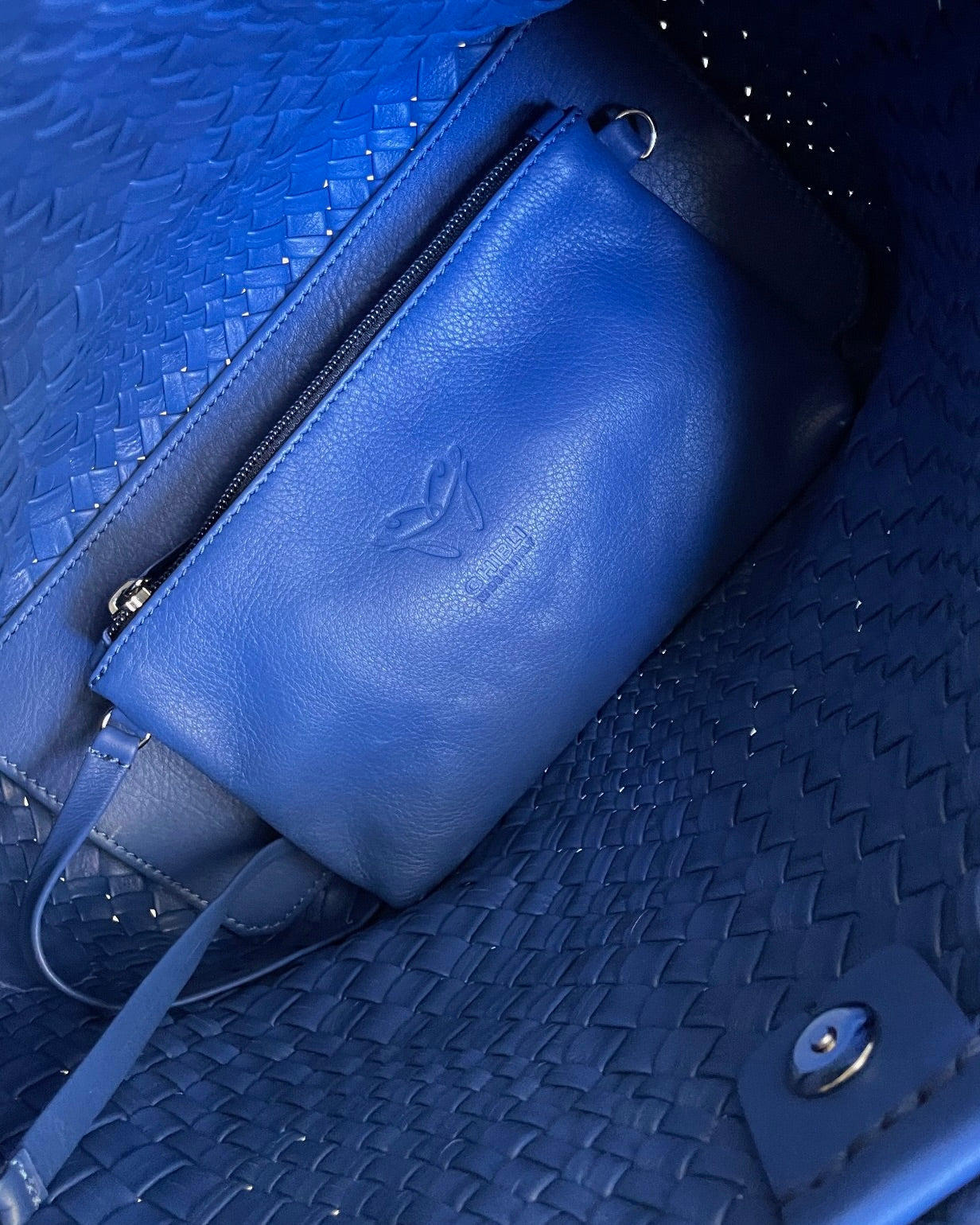 Handgewebte Tasche 4669 Bluette