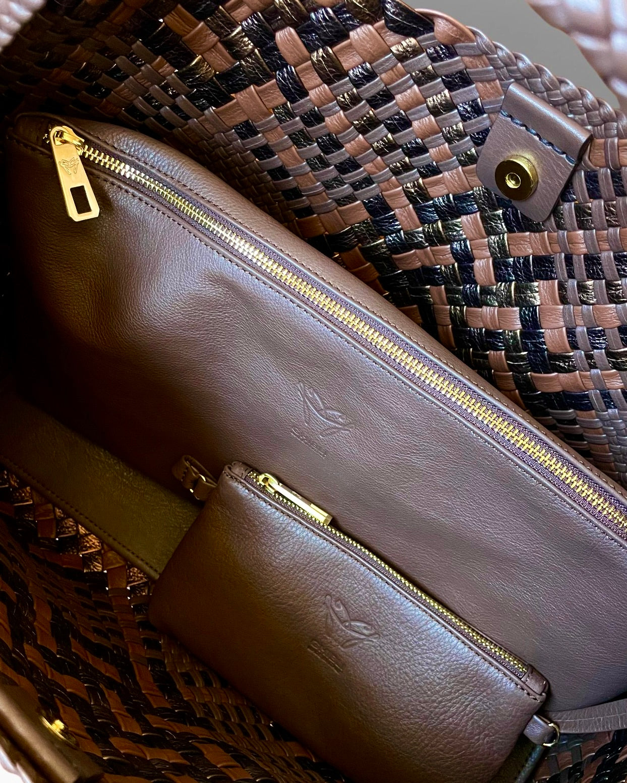 Handgewebte Tasche 4296 Schoko-Mix