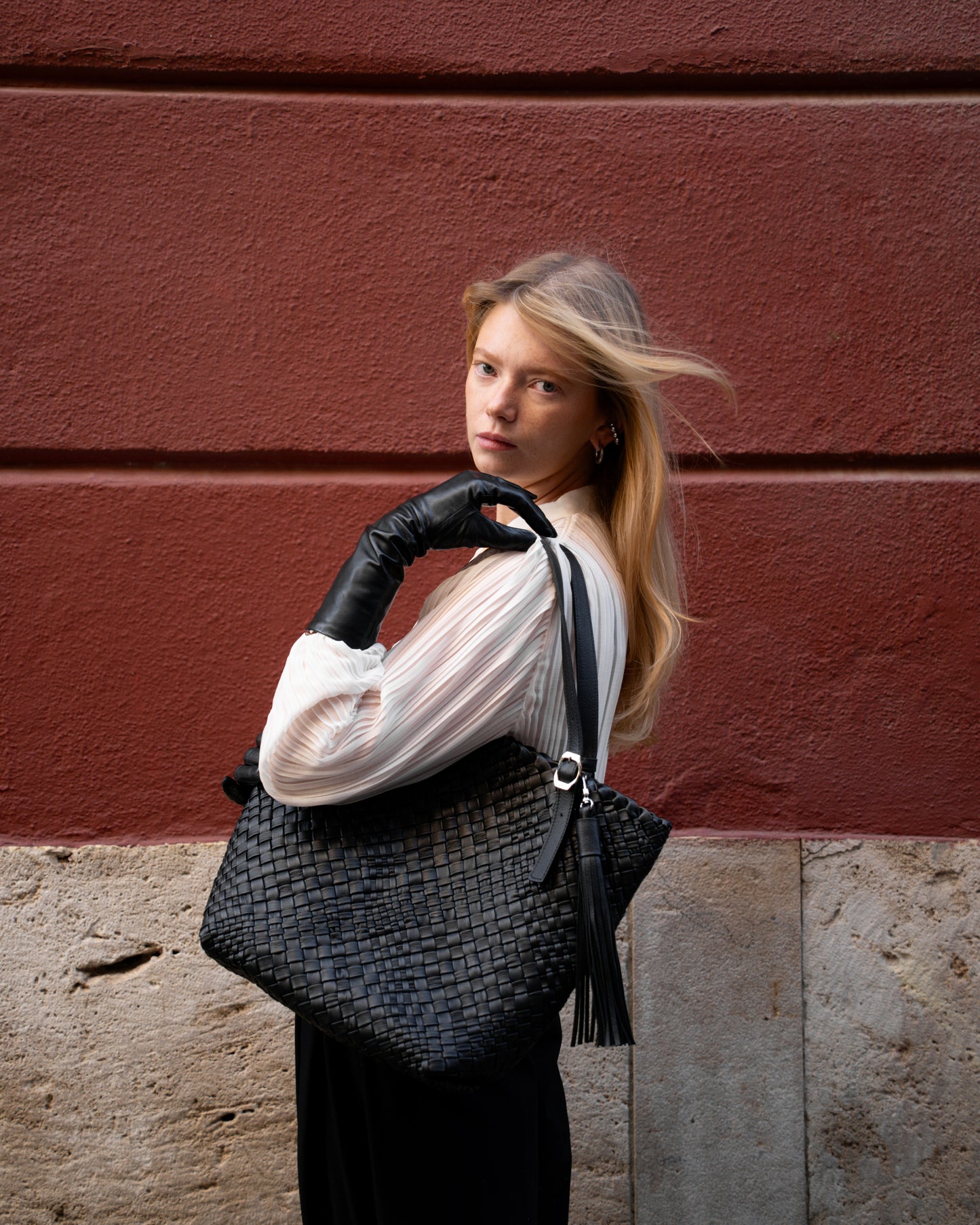 Handgewebte Tasche 5007 Nero