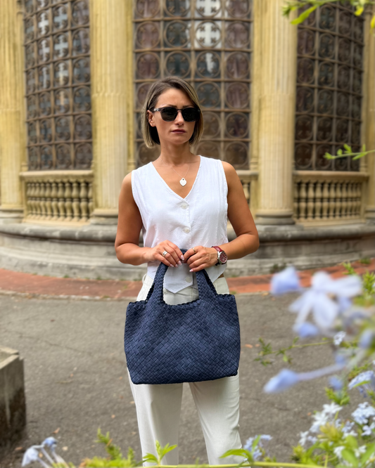 Handwoven Bag 4415 Navy